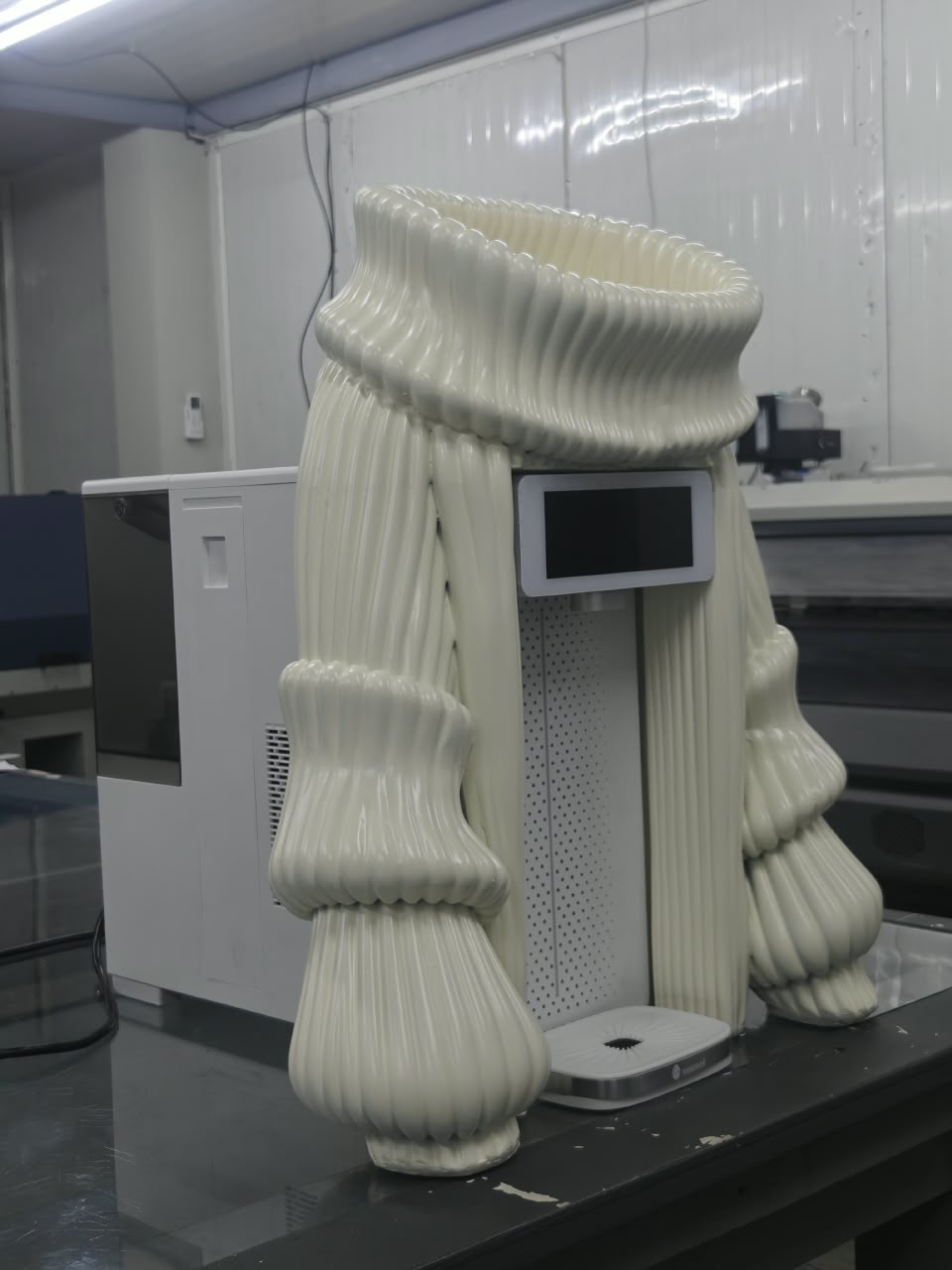3D printed sculptural turtleneck sweater display model